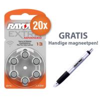 Voordeelpak Rayovac gehoorapparaat batterijen - Type 13 (oranje) - 20 x 6 stuks + gratis magnetische batterijpen - thumbnail