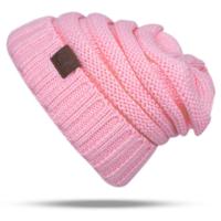 CC brief effen kleur wol hoeden beknopte Hat(Pink) breien - thumbnail