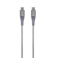 Skross SKCA0017C-C120CN USB-kabel USB 2.0 USB-C stekker, USB-C stekker 1.20 m Space grijs Rond, Flexibel, Stoffen mantel - thumbnail