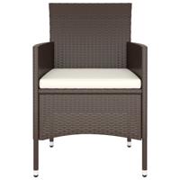 5-delige Bistroset poly rattan en gehard glas bruin - thumbnail