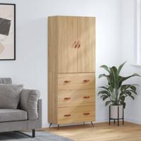 Hoge kast 69,5x34x180 cm bewerkt hout sonoma eikenkleurig - thumbnail