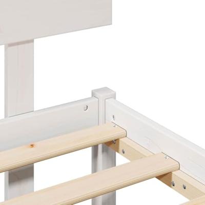 Bedframe met hoofdeinde Wit 90 x 190 cm Massief grenenhout