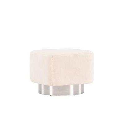 Nohr Poef 'Montey' Fleece, kleur Off White