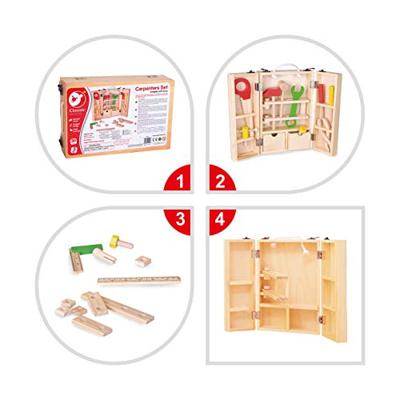 Classic World houten gereedschapskoffer, 35dlg. Classic World houten gereedschapskoffer, 35dlg.