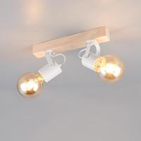 Trio Plafondlamp dubbelLynar wit met hout - R86662031 - thumbnail