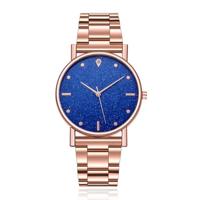 LGT JWLS Dameshorloge - Sterrenhemel Design - Roestvrijstalen Band - Blauwe Wijzerplaat - Rose Goud - thumbnail