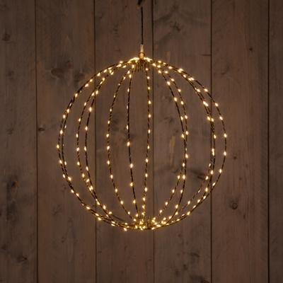 Metal 50Cm 3D Ball Black With 216Led Classic Warm/Copper Wir - Annas collection