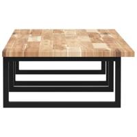 Badkamer wandschap staal en massief acaciahout - thumbnail