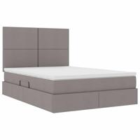 Opslag bed met matras met opslag Taupe 140 x 200 cm Nep Leer - thumbnail