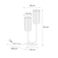 QAZQA Art Deco tafellamp goud met glas 2-lichts - Laura - thumbnail