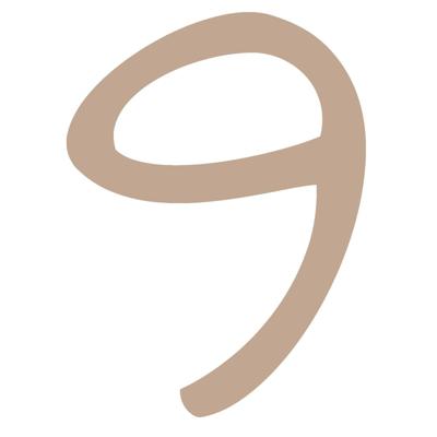 Vaessen Creative • houten cijfer "9" 3,7cmx3mm