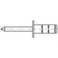 TOOLCRAFT TO-5380545 Popnagel 4 mm RVS 500 stuk(s) - thumbnail