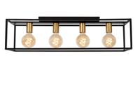 Lucide RUBEN - Plafonnière - 4xE27 - Zwart - thumbnail