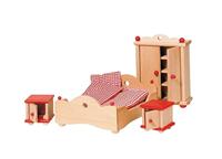 Goki poppenhuis meubeltjes slaapkamer - thumbnail