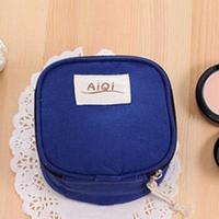 AIQI multi-functionele natte herbruikbare tas menstruele pad sanitaire pads make-up tassen make-up tool organisator tas (marineblauw) - thumbnail