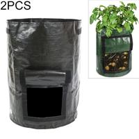2 stuks 10 gallons aardappel planten PE zakken plantaardige aanplant groeien zakken boerderij tuin benodigdheden grootte: 35cm x 45cm (zwart) - thumbnail