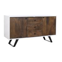 Dressoir DKD Home Decor Wit Donkerbruin Mangohout 150 x 40 x 80 cm - thumbnail