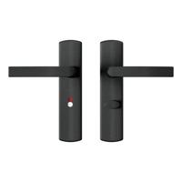 AXA AXA Curve klik deurkruk Blok op schild WC-/badkamersluiting 63/8 mm - aluminium/zwart - thumbnail