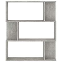 Boekenkast/kamerscherm 80x24x96 cm bewerkt hout betongrijs - thumbnail