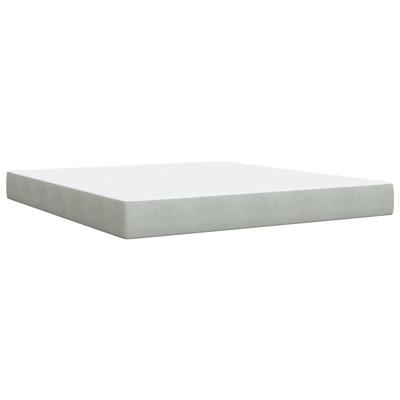 Boxspring met matras fluweel lichtgrijs 180x200 cm