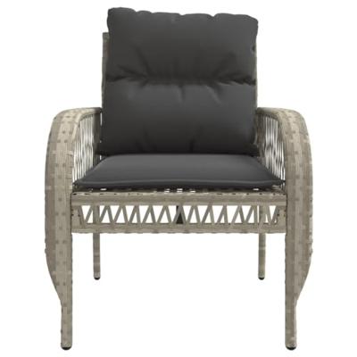 4-delige Loungeset met kussens poly rattan lichtgrijs 4-delige Loungeset met kussens poly rattan lichtgrijs