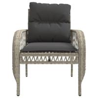 4-delige Loungeset met kussens poly rattan lichtgrijs - thumbnail