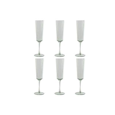 Set van bekers Home ESPRIT Groen Kristal 6 x 6 x 23,7 cm (6 Stuks)