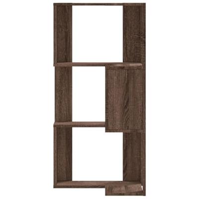 Boekenkast 3-laags hoek 50x50x102 cm bewerkt hout bruin eiken