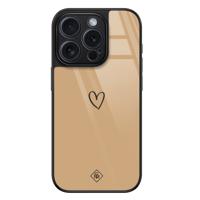 iPhone 15 Pro glazen hardcase - Hart bruin - thumbnail