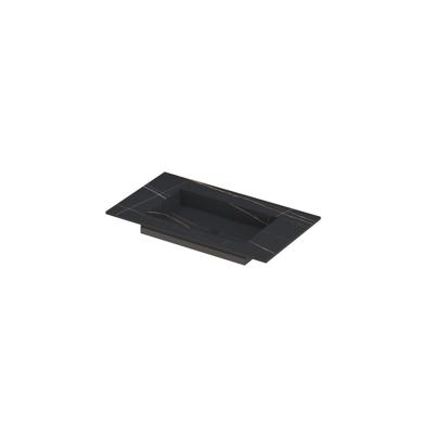 INK Post Wastafel Keramische Slab Envelop Bak Zonder Kraangat - 800x450x10 mm - Lauren Black Mat