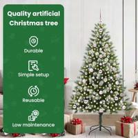 VidaXL Kunstmatige scharnierkerstboom met bedekte sneeuw 180 cm - thumbnail