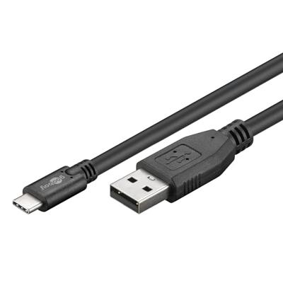 Wentronic Goobay USB 2.0 kabel USB-C naar USB A, zwart, 0,5 m - geschikt voor apparaten met USB-C aansluiting (55467)