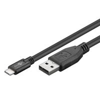 Wentronic Goobay USB 2.0 kabel USB-C naar USB A, zwart, 0,5 m - geschikt voor apparaten met USB-C aansluiting (55467) - thumbnail