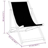 Strandstoelen inklapbaar 2 st aluminium en textileen zwart - thumbnail