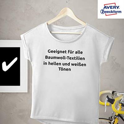 Avery-Zweckform My Design T-Shirt MD1001 Inkjet-textielfolie DIN A4 Voor licht textiel, Geoptimaliseerd voor inkjet 5 vellen Avery-Zweckform My Design T-Shirt MD1001 Inkjet-textielfolie DIN A4 Voor licht textiel, Geoptimaliseerd voor inkjet 5 vellen
