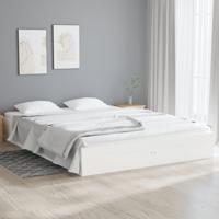 Bedframe massief hout wit 140x190 cm - thumbnail
