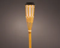 Decoris Led solar fakkel bamboe 54 cm Naturel 1 l flm - thumbnail