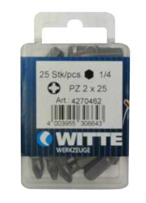 Set van tips WITTE Pozidriv PZ2 25 Stuks 25 Onderdelen