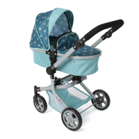Combi-poppenwagen Mika - Stars Turquoise - thumbnail