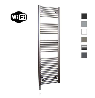 Elektrische Radiator Sanicare HWV Met Wifi 172x60 cm Inox Look 1127W Met Thermostaat Chroom Linksonder Sanicare