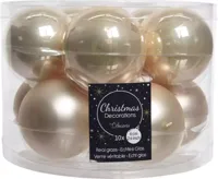 Decoris kerstballen Glas 10st parel 6cm - thumbnail