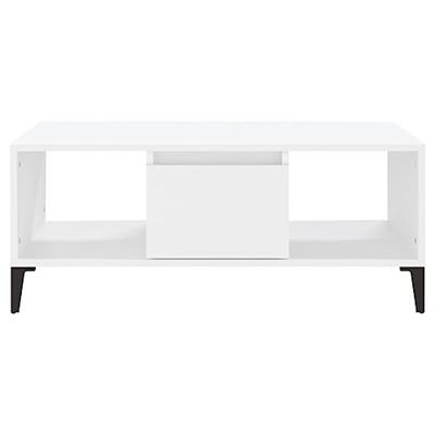 Salontafel 90x50x36,5 cm bewerkt hout wit