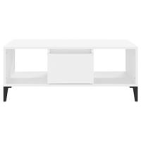 Salontafel 90x50x36,5 cm bewerkt hout wit - thumbnail