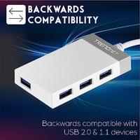 TrendNet TUC-H4E USB-combi-hub 4 poorten Grijs - thumbnail