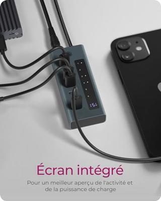ICY BOX IB-HUB1457-C31 USB 3.2 Gen 1 (3.1 Gen 1) Type-C 10000 Mbit/s Blauw, Grijs ICY BOX IB-HUB1457-C31 USB 3.2 Gen 1 (3.1 Gen 1) Type-C 10000 Mbit/s Blauw, Grijs