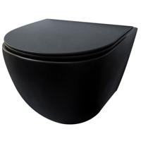 Best Design Wandcloset Piazza Morrano Rimfree Inclusief Zitting Mat Zwart - thumbnail