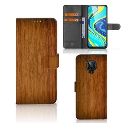 Xiaomi Redmi Note 9 Pro | Note 9S | Book Style Case | Donker Hout | Portemonnee hoesje Xiaomi Redmi Note 9 Pro | Note 9S | Book Style Case | Donker Hout | Portemonnee hoesje