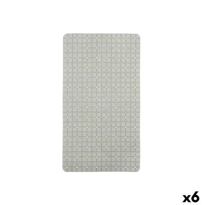 Antislipmat voor in de douche Berilo Grijs PVC 67,7 x 38,5 x 0,7 cm Ruiten (6 Stuks)