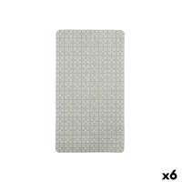 Antislipmat voor in de douche Berilo Grijs PVC 67,7 x 38,5 x 0,7 cm Ruiten (6 Stuks) - thumbnail