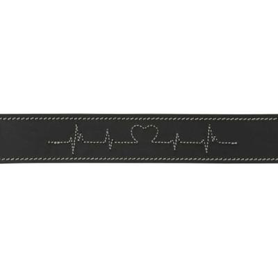 TRIXIE HALSBAND HOND RUSTIC VETLEER HEARTBEAT ZWART 55-65X4 CM - thumbnail